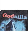 Godzilla t-shirt vintage wash dragon print top long tee grey