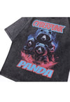 Cyberpunk t-shirt Space Panda print tee in vintage grey