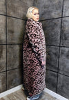 Authentic Soviet Union jacket Vintage fleece coat in leopard