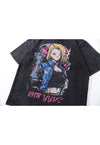 Android 18 t-shirt DBZ tee retro dragon ball z top in black