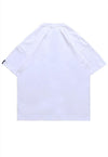 Gothic t-shirt tired face tee thunder print top in white