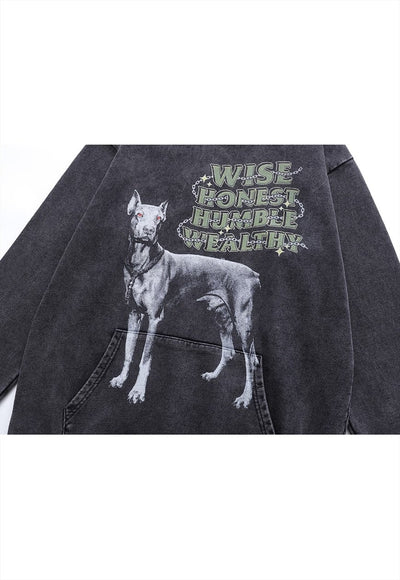 Dobermann hoodie dog print pullover animal cartoon jumper