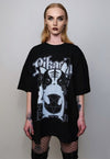 Pentagram print loose fit t-shirt Gothic tee monster top