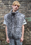 Leopard fleece bomber handmade animal 2 in 1 tie-dye jacket