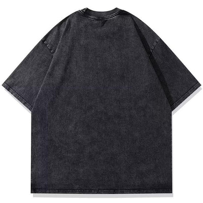 Flame t-shirt vintage religion top wash retro goth tee grey