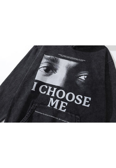 Grunge hoodie hip-hop pullover rapper top in acid grey