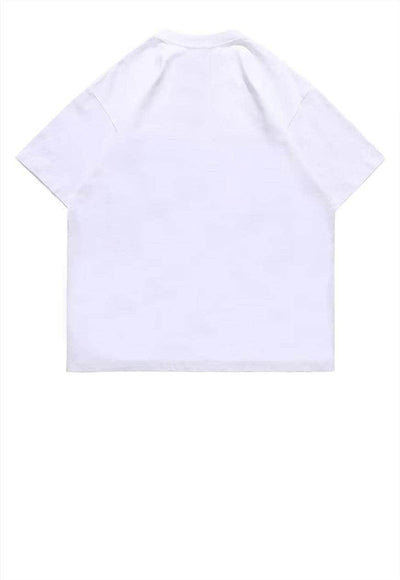 EMO print t-shirt Gothic tee retro slogan top in white