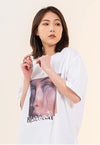 E-girl t-shirt tears print tee grunge raver top in white