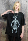 Tattoo t-shirt pinup girl tee Japanese Anime top acid black