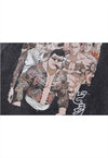 Yakuza t-shirt vintage wash Japanese cartoon long mafia tee