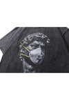 Roman t-shirt old grunge statue tee retro punk top black