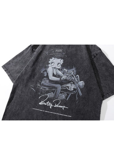 Betty Boop t-shirt punk pinup tee retro cartoon top in black