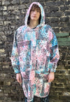 Tie-dye pastel jacket handmade paisley windbreaker in pink