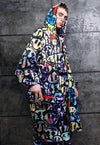 Emoji jacket handmade rave smile windbreaker in purple