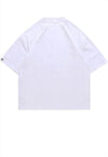 Global peace t-shirt Y2K flamed smile tee world top in white