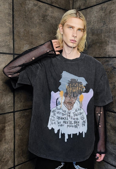 XXXTentacion t-shirt premium vintage wash Hip-hop grunge tee