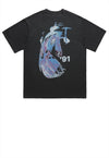 Angel print t-shirt retro saint tee grunge punk top in black