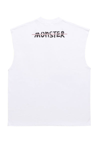 Devil emoji sleeveless t-shirt retro tank top surfer vest