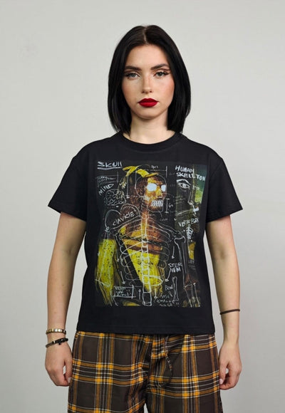 Renaissance cropped t-shirt slim fit unisex pop art top