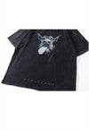 Doberman print t-shirt Y2K dog tee vintage top in acid grey