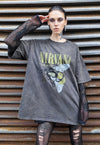 Nirvana tshirt rock band tee vintage wash bee print top grey