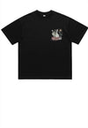 Naturist t-shirt retro hippie tee goose cartoon top in black