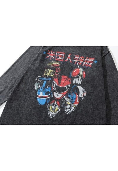 Transformers t-shirt Japanese long tee retro cartoon top