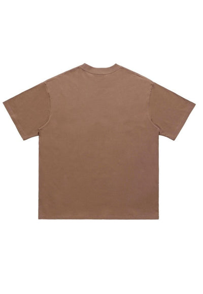 Knuckle ring print t-shirt grunge tee gangster top in brown