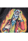 Joker print t-shirt clown tee retro circus movie top in grey