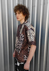 Leopard print tee handmade edgy animal t-shirt in brown