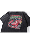 Racing car t-shirt old automobile tee retro grunge top grey