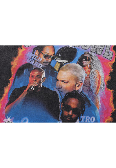 Superbowl t-shirt hip-hop tee retro rappers top Eminem jumper Jay Z pullover Snoop Dogg sweatshirt in vintage grey
