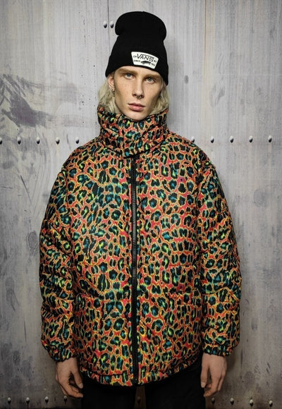 Leopard bomber reversible tiger jacket graffiti puffer