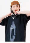 Innocent slogan t-shirt Virgin Mary tee saint top in black