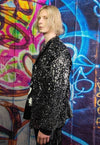 Sparkly sequin blazer luminous shiny high fashion jacket