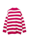 Knitted polo shirt long sleeve striped jumper fluffy top