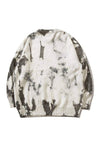 Tie-dye sweater cable knitted jumper gradient pullover grey