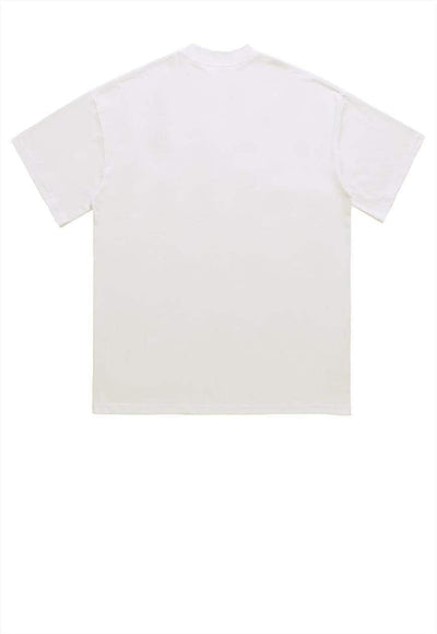 Body print t-shirt raver tee grunge hip-hop top in white