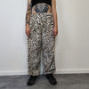 Faux fur zebra joggers animal print pants handmade stripe fleece raver trousers premium party overalls in zigzag festival pants brown white