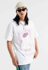 Monster print t-shirt brain tee grunge skater top in white