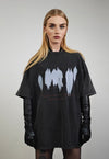 Ghost print t-shirt vintage wash shadow tee grunge top grey