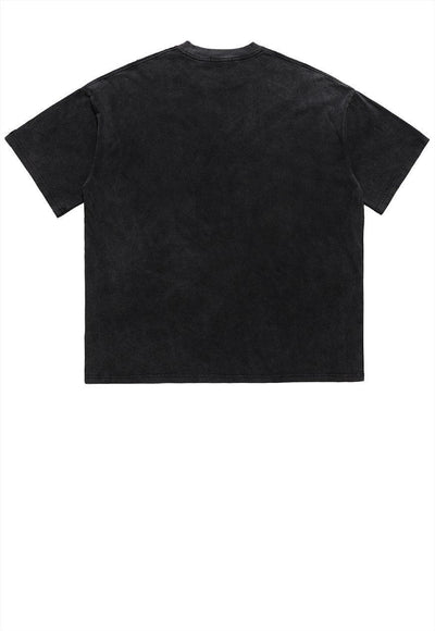 Darkness t-shirt punk shadow stain retro tee washed black