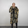 Brown leopard coat faux fur animal print trench spot pattern overcoat going out bomber detachable rock festival jacket cheetah peacoat