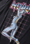 Robot t-shirt retro alien print tee rave top in acid grey