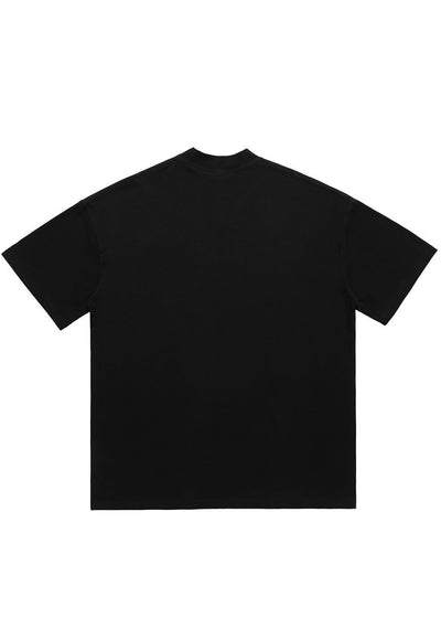 Punk print t-shirt gorpcore tee utility top in black