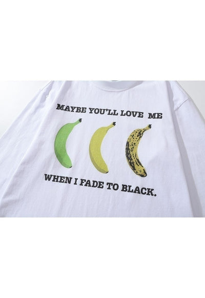 Banana t-shirt grunge long sleeve tee retro punk top white