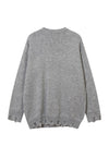 Cyber punk sweater grunge knitted jumper raver top in grey