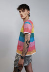 Rainbow mesh top Gay pride sheer t-shirt see-through tee