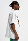 Grunge t-shirt raver print tee hip-hop top in white