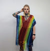 Rainbow mesh top Gay pride sweater rave poncho transparent